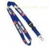 1 Side Blue Custom Polyester Lanyards , Flat Polyester Lanyard With Angry Birds Print Logo