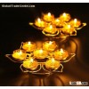 Golden Lotus Shape 7 candles Holder 20*20*4cm Metal Craft Home Decor