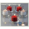 square glass candle holders