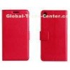 Xperia Z2 Lithchi PU Case With Stand , Sony Cell Phone Cases With Card holders