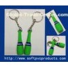 Eco-Friendly Plastic Personalized Key Chains / Silicone Keyring Bottle Shape with OEM Logo