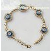 Dark Blue Evil Eye Jewelry 7InchYellow Gold Plated TennisBracelet