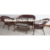Classic Resin Outdoor Leisure Furniture with Cushion , Comfortable Wicker Patio Sofa Set