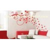 2000*1500mm Red Flower PVC Transfer Film Wall Sticker A0043