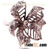Graceful hollowed flower ring
