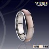 Men's tungsten Ring with Shell Inlay,Brushed
