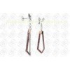 CNC Red CZ Stainless Steel Earrings For women , Ear DropEarrings Silver and Rose Gold