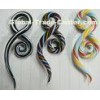 Spiral plugs lip Glass Piercing Jewelry for girls , 10 Gauge 2.5MM