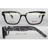 Discount Retro Acetate Optical Eyewear Frames , Leopard Print Glasses Frames Green / Blue
