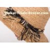 57cm Natural Short Brim Ladies Sun Hats / Raffia Braid Sewing Hat For Decoration