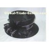 Trendy Bowler black Ladies' Church Hats , Stunning Reinstone Chains For Party