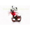 Female Plastic Masquerade Venetian Masks Red For Mardi Gras Party