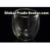 Round Double Layer Glass Coffee Cups HighTemperatureResistant