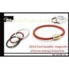 Gold and Stainless Steel Clasp Wrist Pure Titanium Energy Power Balance Silicone Bracelet