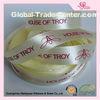 Luster Surface Yellow Polyester  Custom Printed Ribbon With Red Print logo  5 / 8''