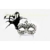 Leopard Print Masquerade Venetian Masks Decal Feathered Masquerade Mask
