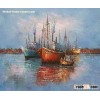 hand painted shipping boat oil painting