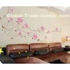 Custom Long Branches and Red Flower Wall Sticker F102