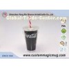 Large Tea / Coffee Double Wall Party Plastic Cups With Lids And Straws