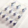 silver Pre Glued Fake Nails For Fingers , 3D christmas fake nails