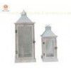 Rustic White washed  Wedding Wood Candle Lantern Set of 2 Single Package  for Church Decro
