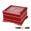 Elegant Wooden Jewelry & Watch Box with Window Lid