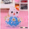 diy beaded cute KT cat 4mm bicone crystal animal iphone charm