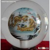 Hand painted crystal award and globe