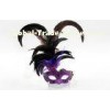 Feather Colombina Carnival Venetian Masks Purple Butterfly For Christmas
