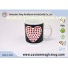 Pixel Heart Heat Changing Mug , Porcelain Temperature Color Changing Cups