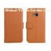 Orange Leather Mobile Phone Case Dust - proof , Soft Phone Covers For HTC One M8