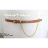 Tan Navy Leopard Cloth PU Belts , sewing belts gold Chain For girls