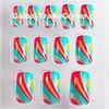 Sliver glitter Pretty printing Fingers Fake Nails with artistic charm