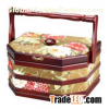 Tapestried Wooden Sewing Basket