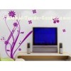 Purple Antique Computer designed Flower Wall Sticker F110