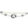 Black And White Circle Ceramic Silver Bracelet For Girl , Ultra Resistant CSB0791
