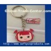 Customised Beautiful Girl Metal Ring Soft PVC Keychain / Cute Key Chain Rings