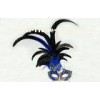 Halloween Carnival Venetian Masks / Blue Colombina Mask With Metal