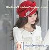 Special Red / Royal Cloche Pillbox Hats With Brooch Trimming For Ladies
