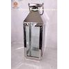 Pyramid silver mirror polished metal stainless steel lanterns for candles