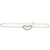 Women s 925 Sterling Silver Bracelet With Heart , Cubic Zircon 19cm For Party IB1034