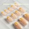 Lovely Yellow Print Tip Artificial nail Red Rhombus Fingernail Art For Party