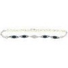 925 Sterling Silver CZ Bracelet With Black Rhomboid Ceramic , Nickel Free CSB0621