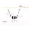 White And Black Pandora Ceramic Silver Necklace With 18 Inch Silver Box Chains CSN1024