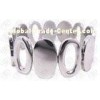 Unisex Beautiful Stylish Bangles , Silver Links Bracelet Oval Polished and Brushed