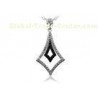 Custom CZ Stones Micro Pave Silver Jewelry , 925 Silver Pendant For Women 2.0g IP1131