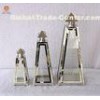 Pyramid shape  Large Garden Stainless Steel Lanterns with clear glass