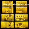Euro Set 24 Karat Gold Foil Banknotes , Engrave Gold Bank notes
