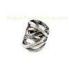 Silver Black Stainless Steel Rings for Men With 2 Tone , Fancy Cute Braided