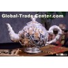 Silver Teapot -Magpies Ascending Plum Tree Teapot(enamel)